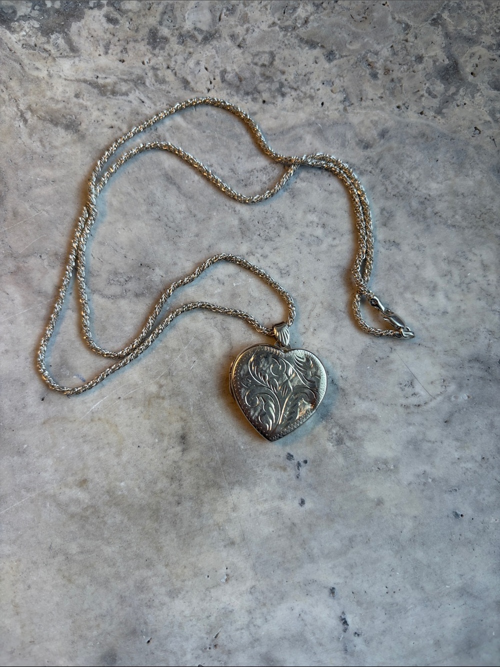 Sterling Silver Heart Pendant Necklace - Silver